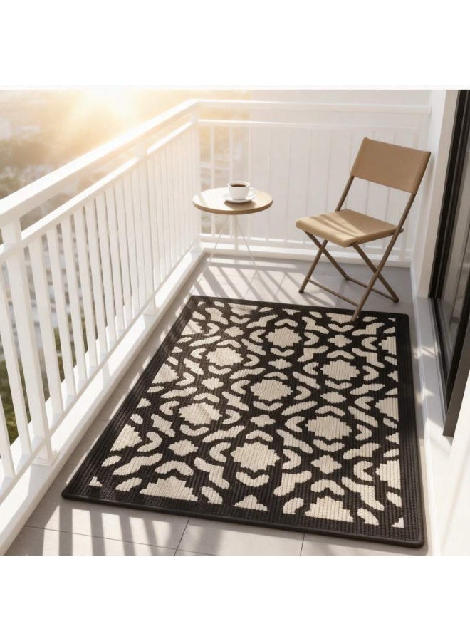 1pc Non-Slip Door Mat, 60*90cm Front Door Mat, Dirt-Scraping Welcome Mat, Durable Thick Mat For All Seasons, Suitable For Home Entrance, Garage, And Garden Entrance, Black And White - Image 1